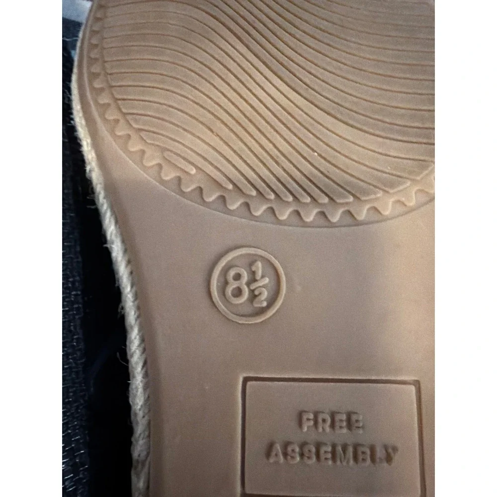 Free Assembly Womens Black Mary‎ Jane Espadrille Flats Buckle Strap Size 8.5